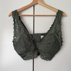 Aerie Lace Bralette in Forest Green